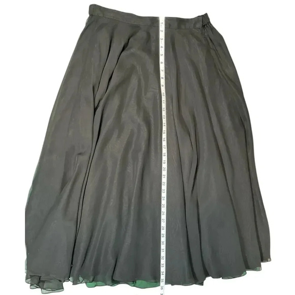 Vintage Maxie Night Line Skirt Black Sheer Satin Lined Soft Elegant Size 10 - Picture 8 of 11